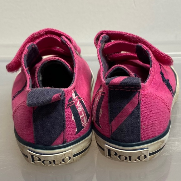 Polo Ralph Lauren Size 7 Pink Canvas Velcro Shoes - Picture 9 of 9